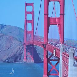 Golden gate bridge against sky