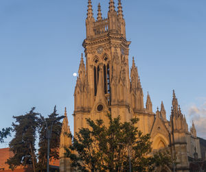 Low angle view of temple building against sky