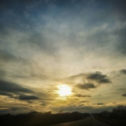 Scenic view of silhouette landscape against sky during sunset