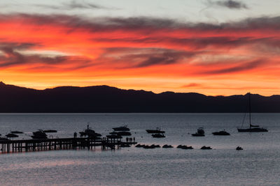 Dramatic sky over calm lake