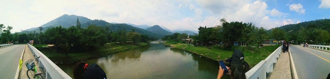 Panoramic view of lake against sky