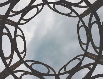 Low angle view of basketball hoop against sky
