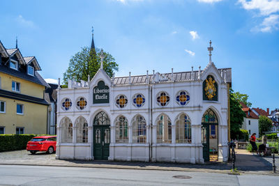 Exterior of building against sky in city