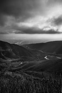 Scenic view of mountains against sky