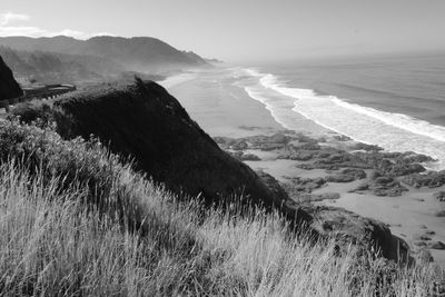 Scenic view of beach against sky