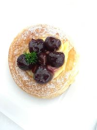 High angle view of dessert in plate