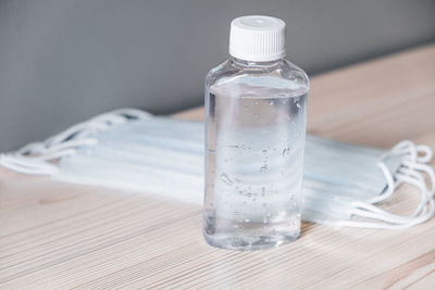 Close-up of water in glass on table