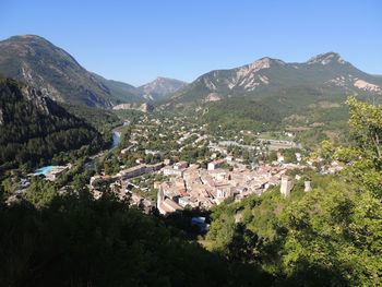 High angle shot of townscape