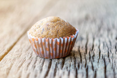 Close-up of cupcakes on table