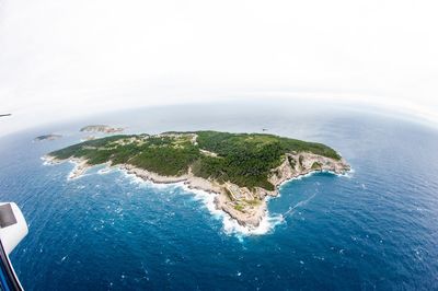 High angle view of sea against sky