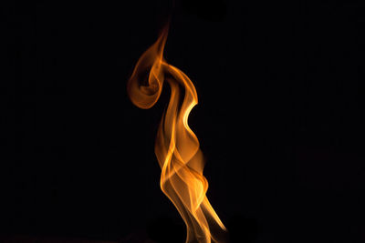 Close-up of bonfire against black background