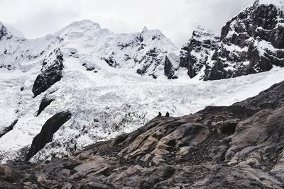 Scenic view of snow mountains against sky