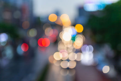 Defocused image of illuminated lights