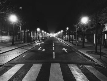 Empty road at night