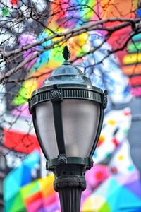 Low angle view of illuminated street light