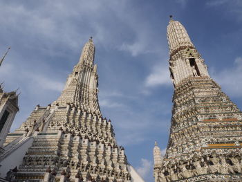 Low angle view of temple building against sky