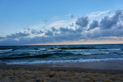 Scenic view of beach against sky