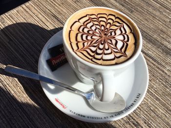 Coffee cup on table