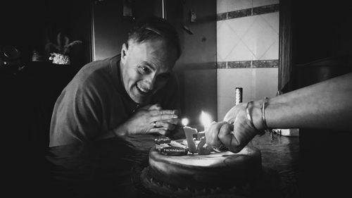 Man holding ice cream