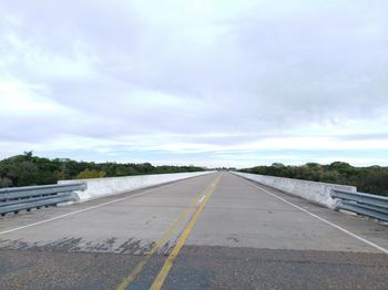 Empty road against sky