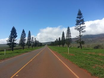 Empty road along landscape