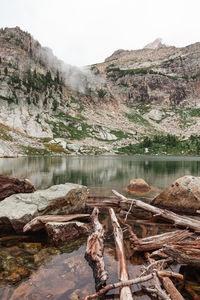 Scenic view of waterfall