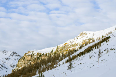 Snow covered mountain against sky