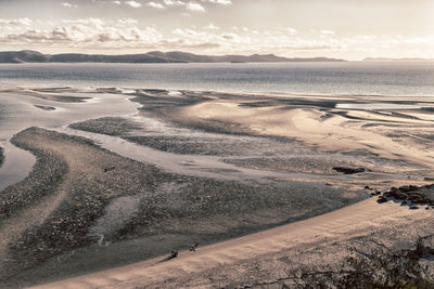 View of beach against cloudy sky