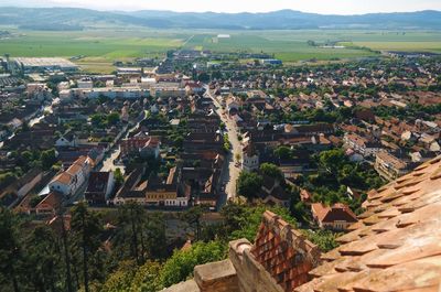 High angle view of landscape against sky