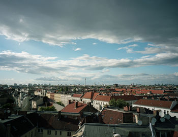 High angle shot of townscape