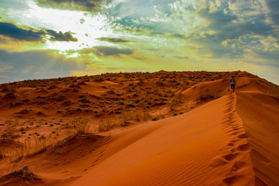 Scenic view of desert against sky