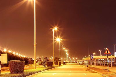 Empty road at night