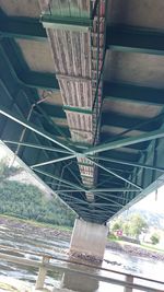 High angle view of footbridge over river