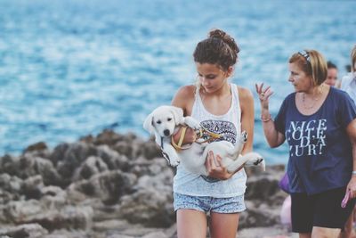 Young couple on beach