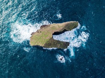 High angle view of sea shore