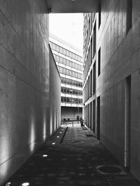 Narrow alley along buildings