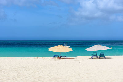 Scenic view of beach against sky