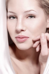 Close-up portrait of a beautiful young woman