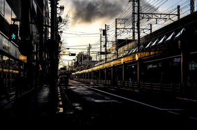 Street in city against sky