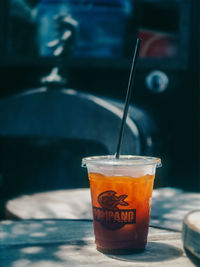 Close-up of drink on table