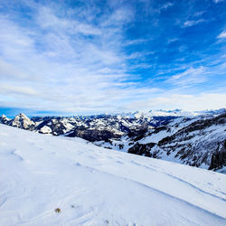 Snow covered mountain against sky