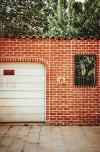 Closed door of building