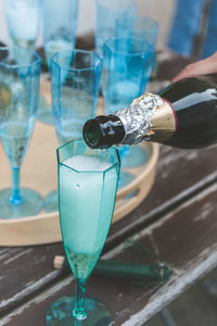 Close-up of wine glass on table