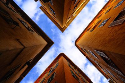 Low angle view of buildings against sky