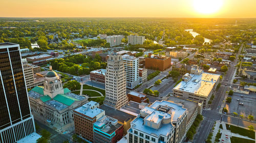 High angle view of cityscape