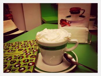 Close-up of coffee on table