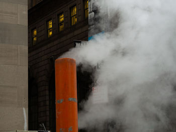 Smoke emitting from factory