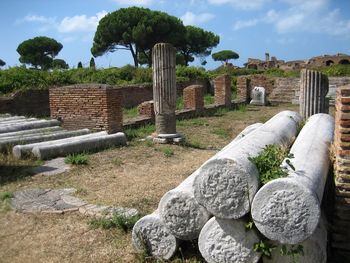 View of cemetery against sky