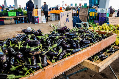 High angle view of food for sale at market