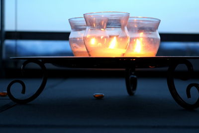 Close-up of tea cup on table